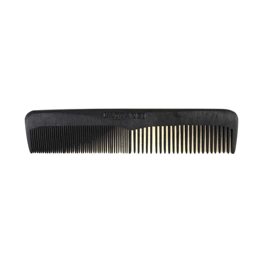 Pettine nero a doppia dentatura in legno per capelli