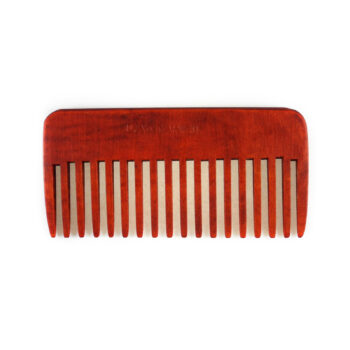 Pettine rosso lineare a denti alti in legno per capelli