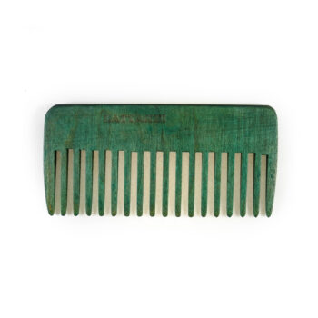 Pettine verde lineare a denti alti in legno per capelli