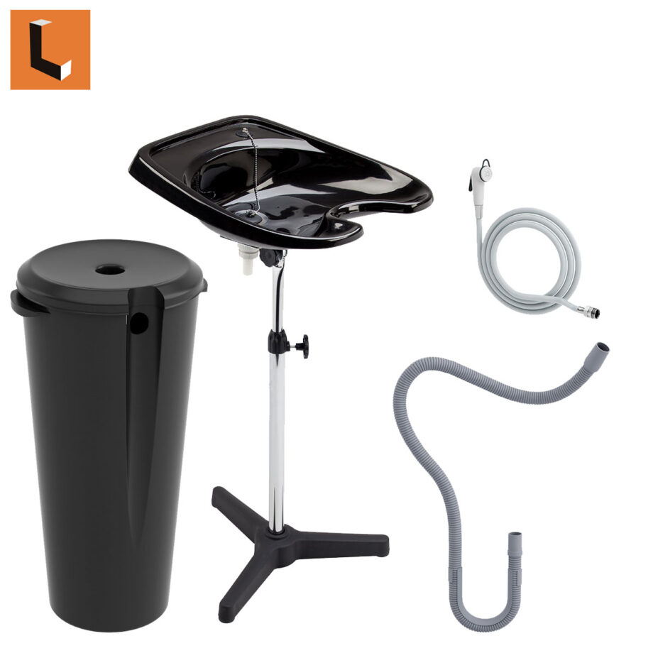 Kit Lavatesta portatile completo di Lavatesta, serbatoio, Tubo 2,5mt, doccietta universale